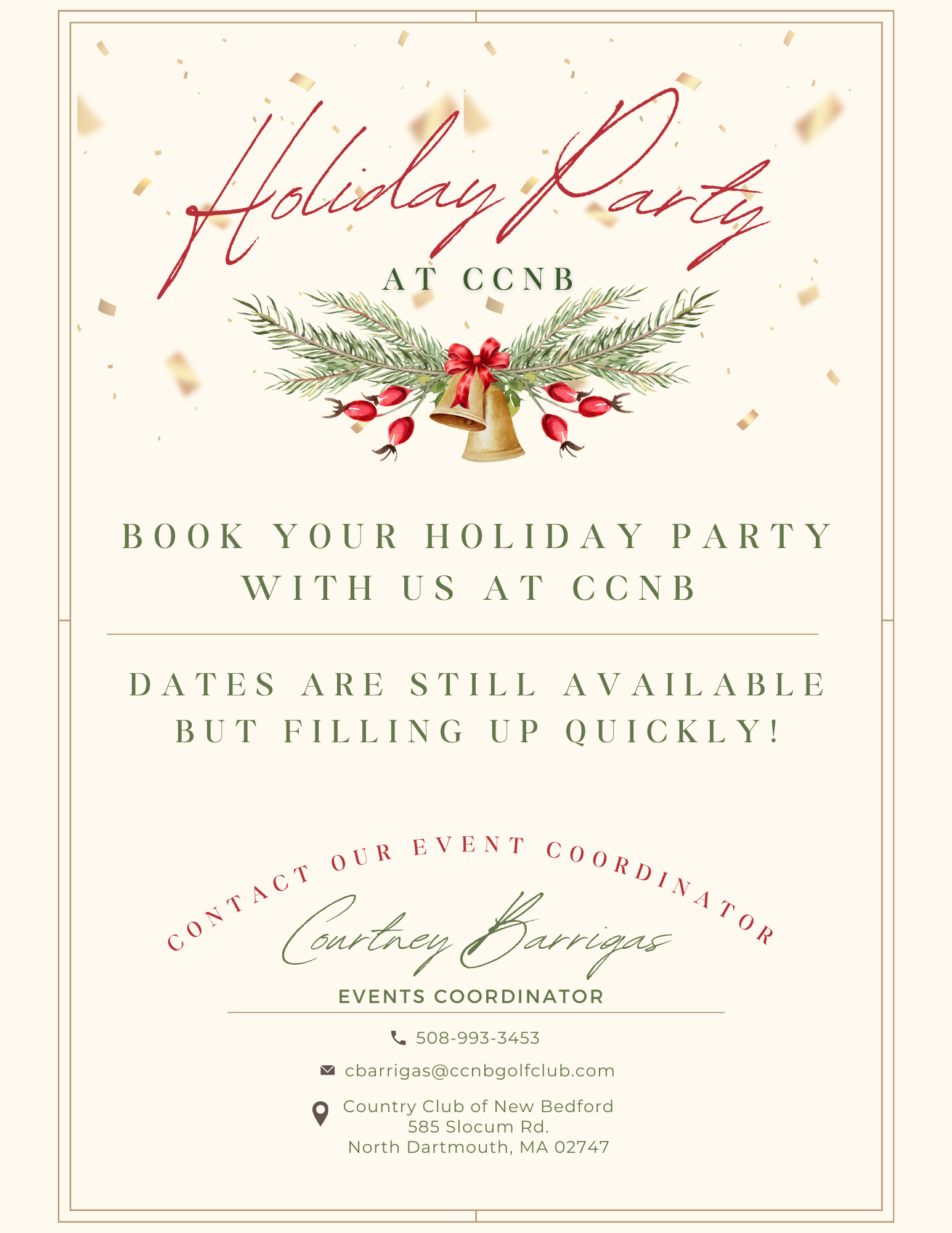 Book Your Holiday Party Today!